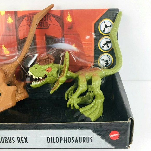 Jurassic World Bendy Biters 4 Dinosaur Figures T-Rex Raptor Stegosaurus Posable - Picture 4 of 4